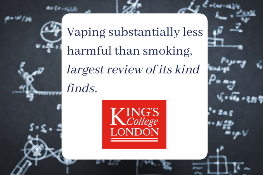 Vaping is significantly less harmful than smoking